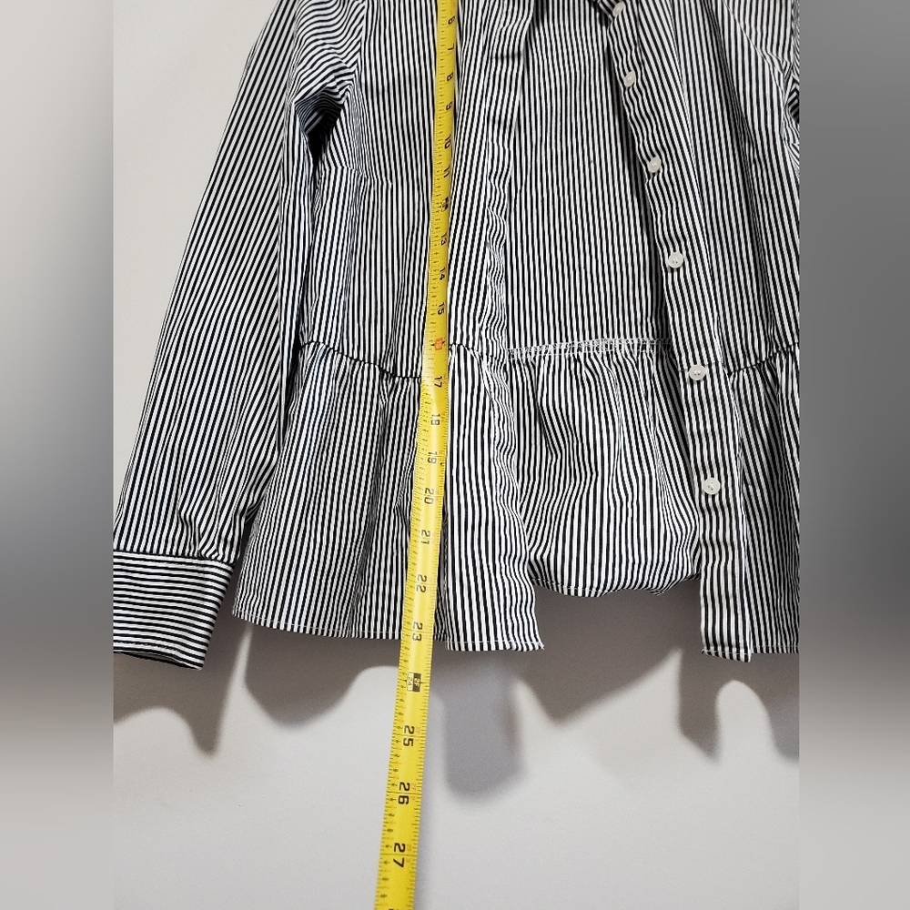 J. Crew Black and White Striped Button-Up Blouse - Picture 9 of 9